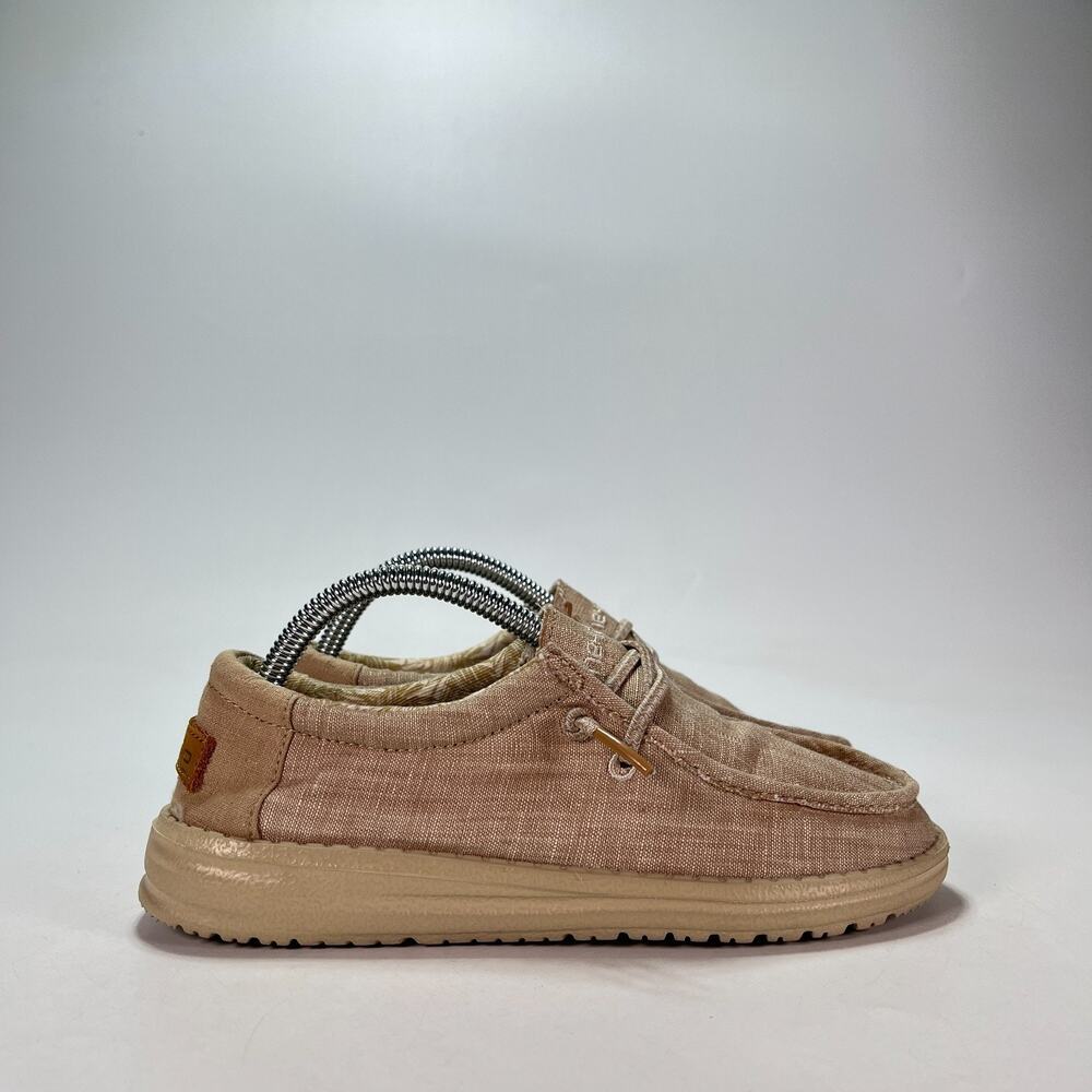 Hey Dude Wally Beige Comfort Lightweight Casual Slip On Shoes Youth Size 2